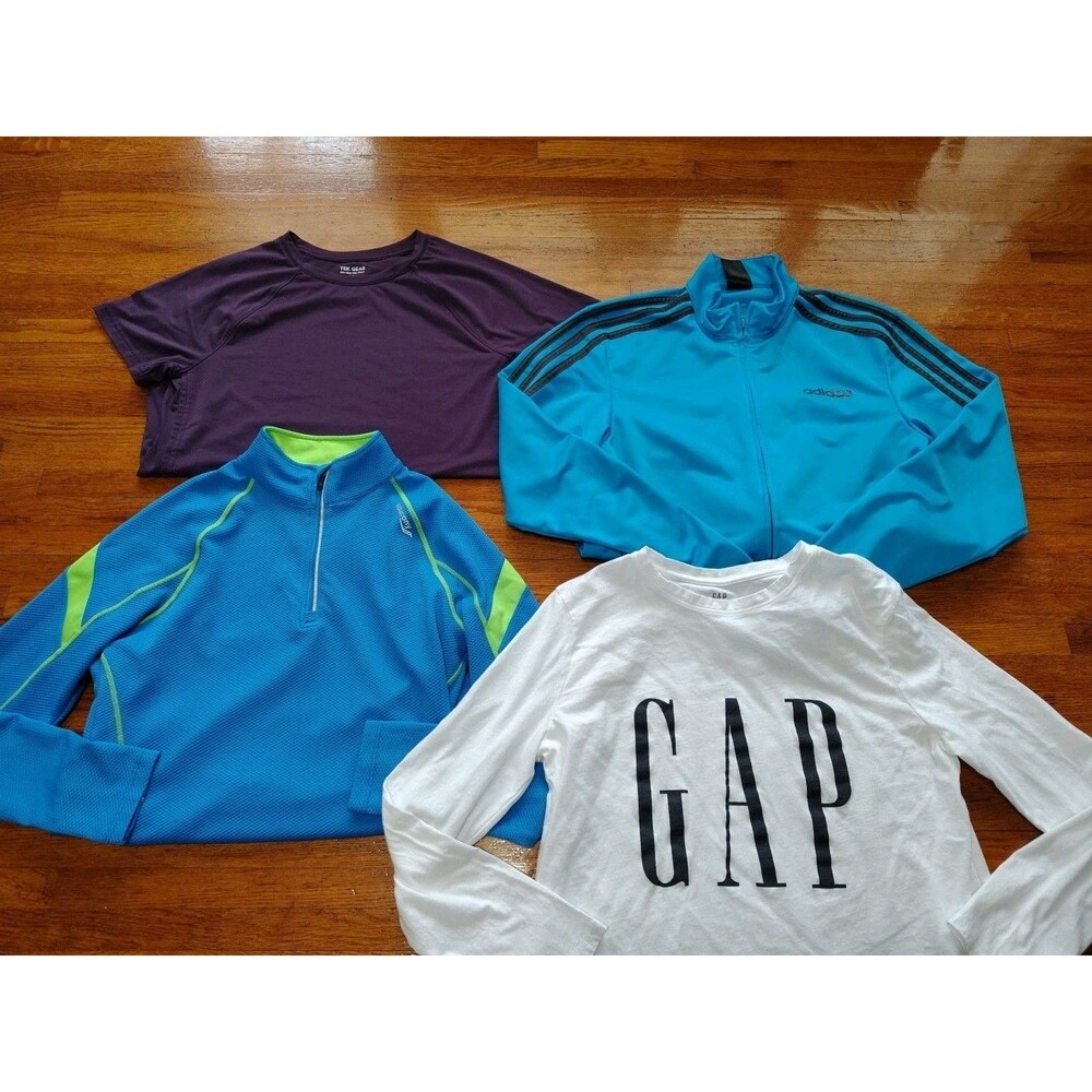 Adidas Gap Tek Gear Womens 4 Item LOT 2 Shirts, I 1/4 Zip One Jacket Size Med